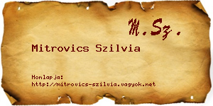 Mitrovics Szilvia névjegykártya