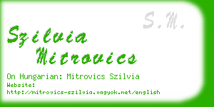 szilvia mitrovics business card